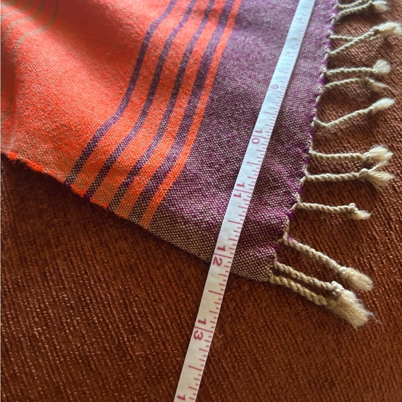 NWOT LemLem orange and tan Scarf Gauze Fringe (missing tag) - Picture 3 of 9